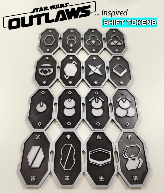 Kessel Sabacc Shift Tokens – Star Wars Outlaws Inspired (Set of 16)