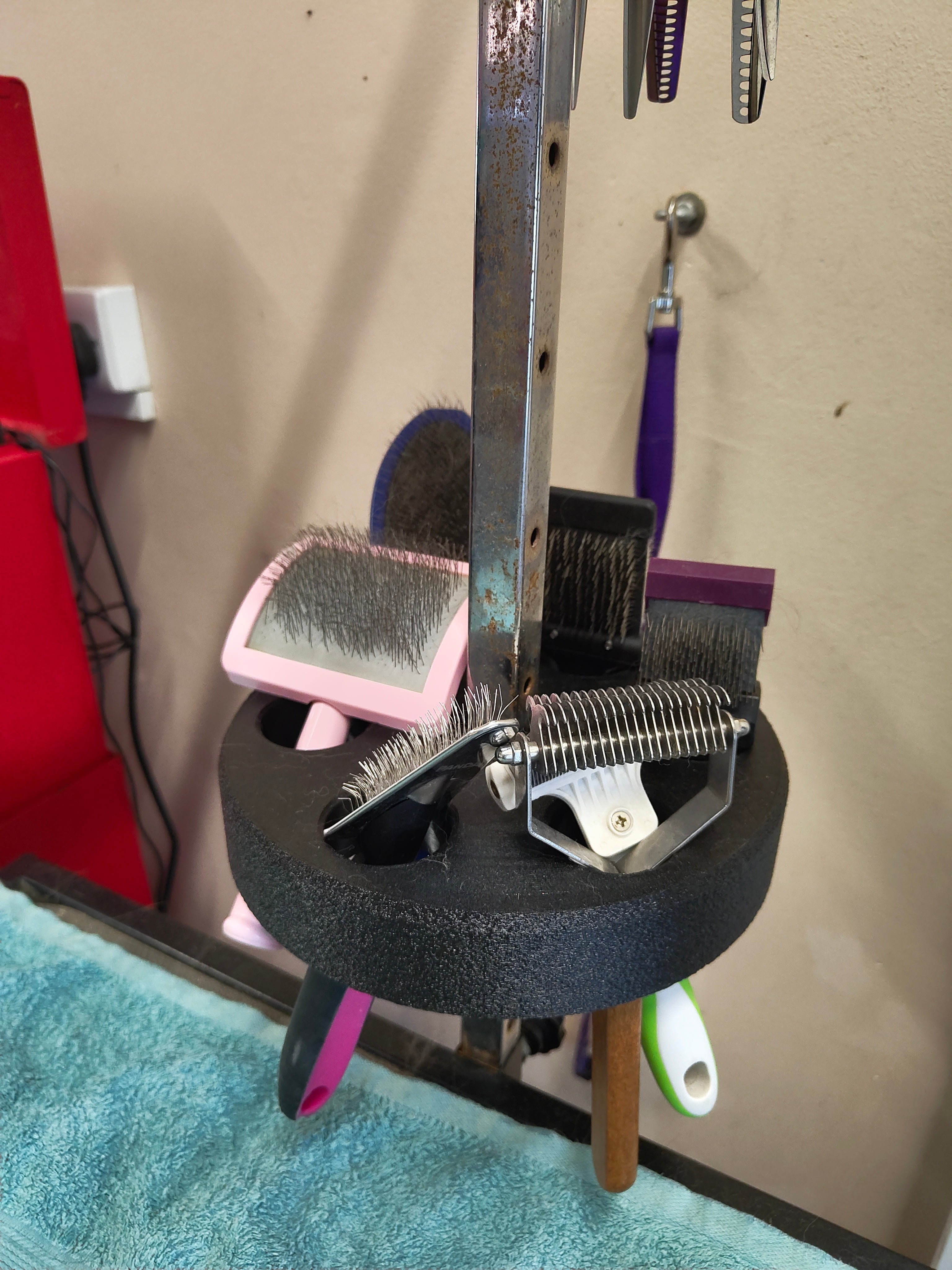 Dog Grooming Table Rotating Organiser – Large Tool Holder (6 Hole)