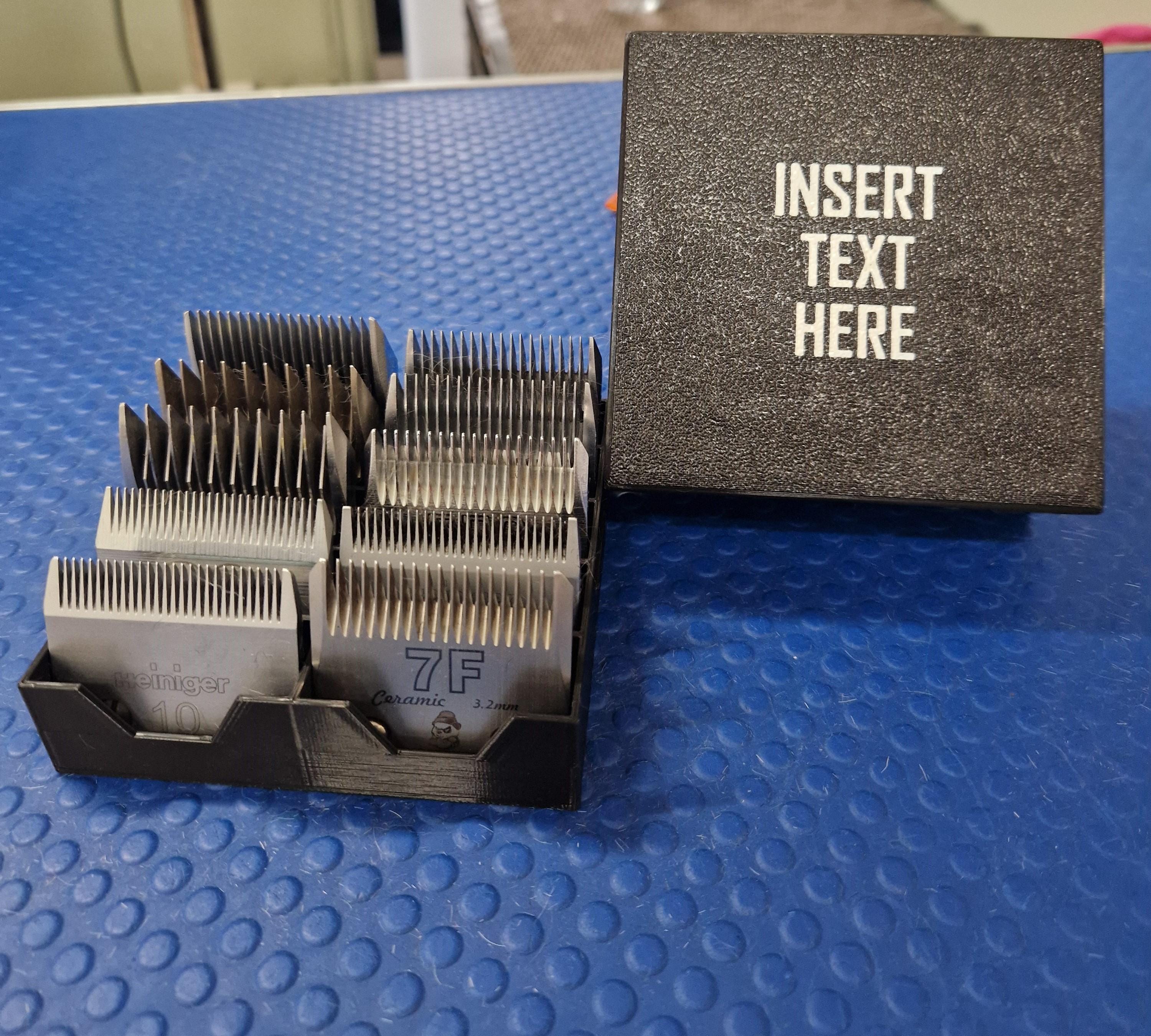 Dog Grooming Clipper Blade Organiser with Personalised Lid (Standard)